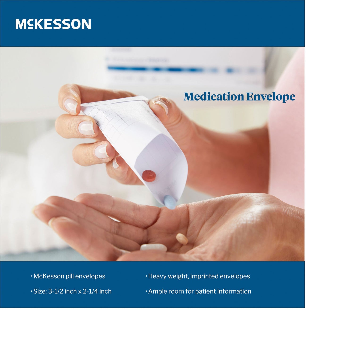 McKesson Medication Envelope White 2-1/4 X 3-1/2 Inch (624665_PK)