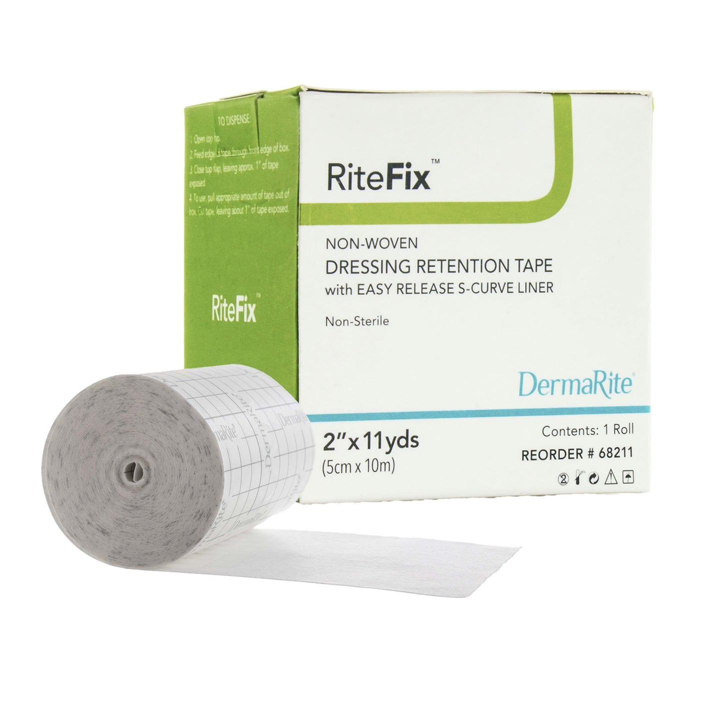 RiteFix™ Water Resistant Dressing Retention Tape with Liner White 2 Inch X 11 Yard Nonwoven NonSterile (939643_BX)