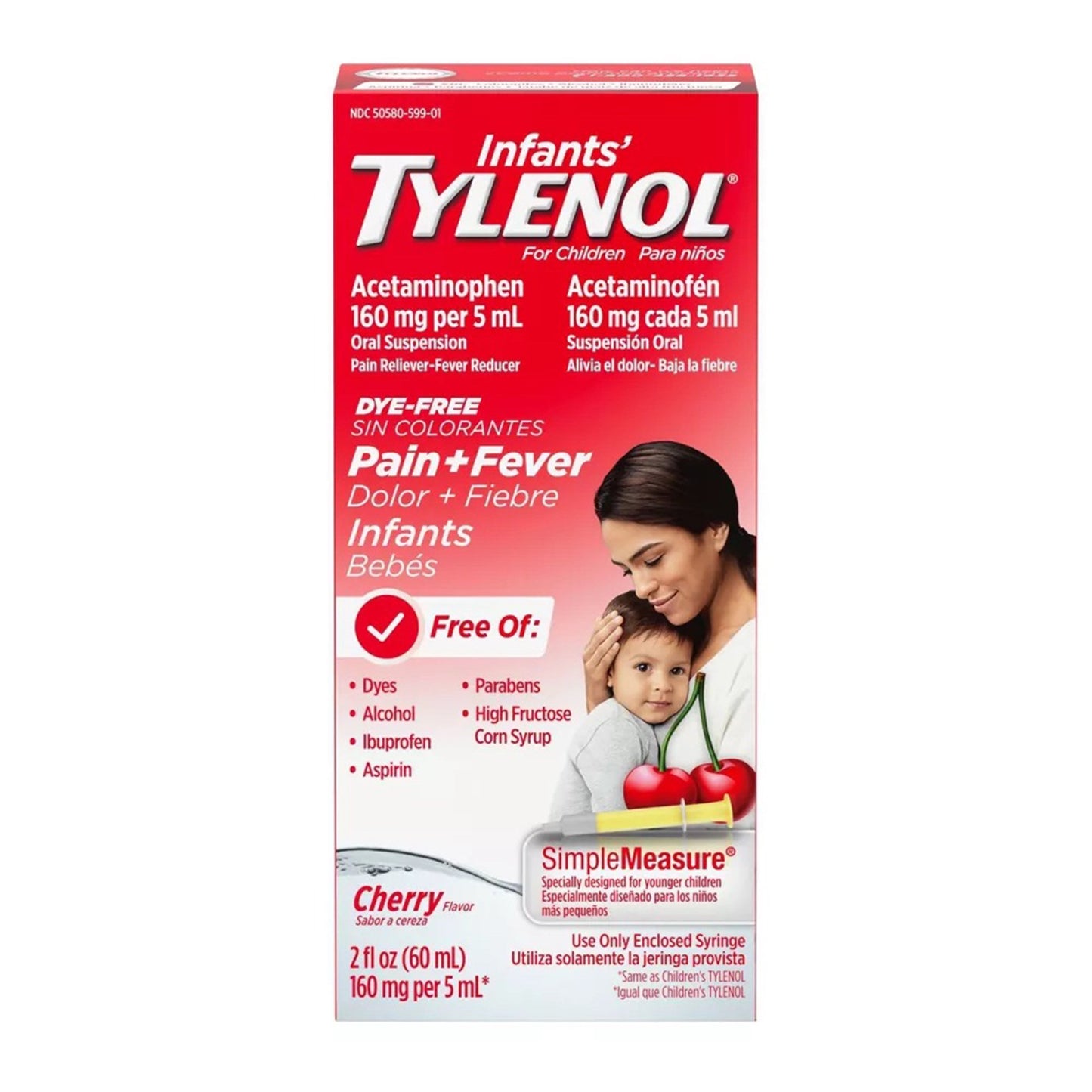 Tylenol® Dye Free Infants' Pain Relief 160 mg / 5 mL Strength Acetaminophen Oral Suspension 2 oz. (1087148_EA)