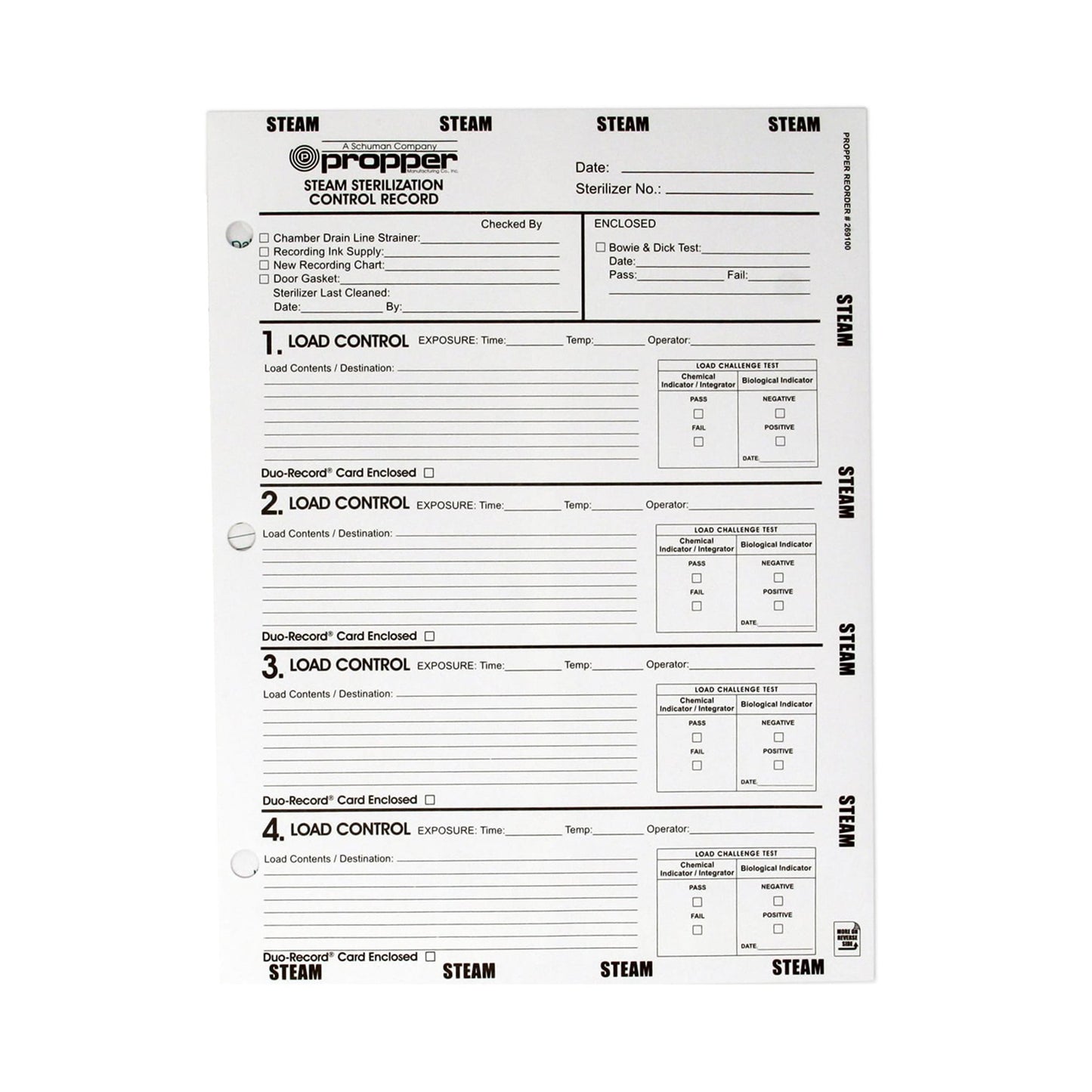 Propper Manufacturing Sterilization Record Envelope Steam (112748_BX)