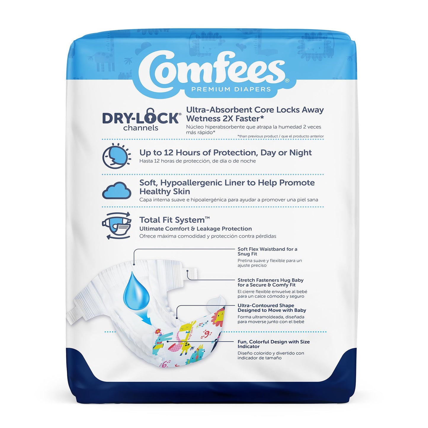 Comfees® Unisex Baby Diaper Size 6 Disposable Moderate Absorbency (907035_CS)