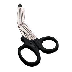 Acme United Trauma Shears 7-1/4 Inch Length Floor / Office Grade Stainless Steel NonSterile Black Finger Ring Handle Angled Blunt Tip / Blunt Tip (1094561_BX)