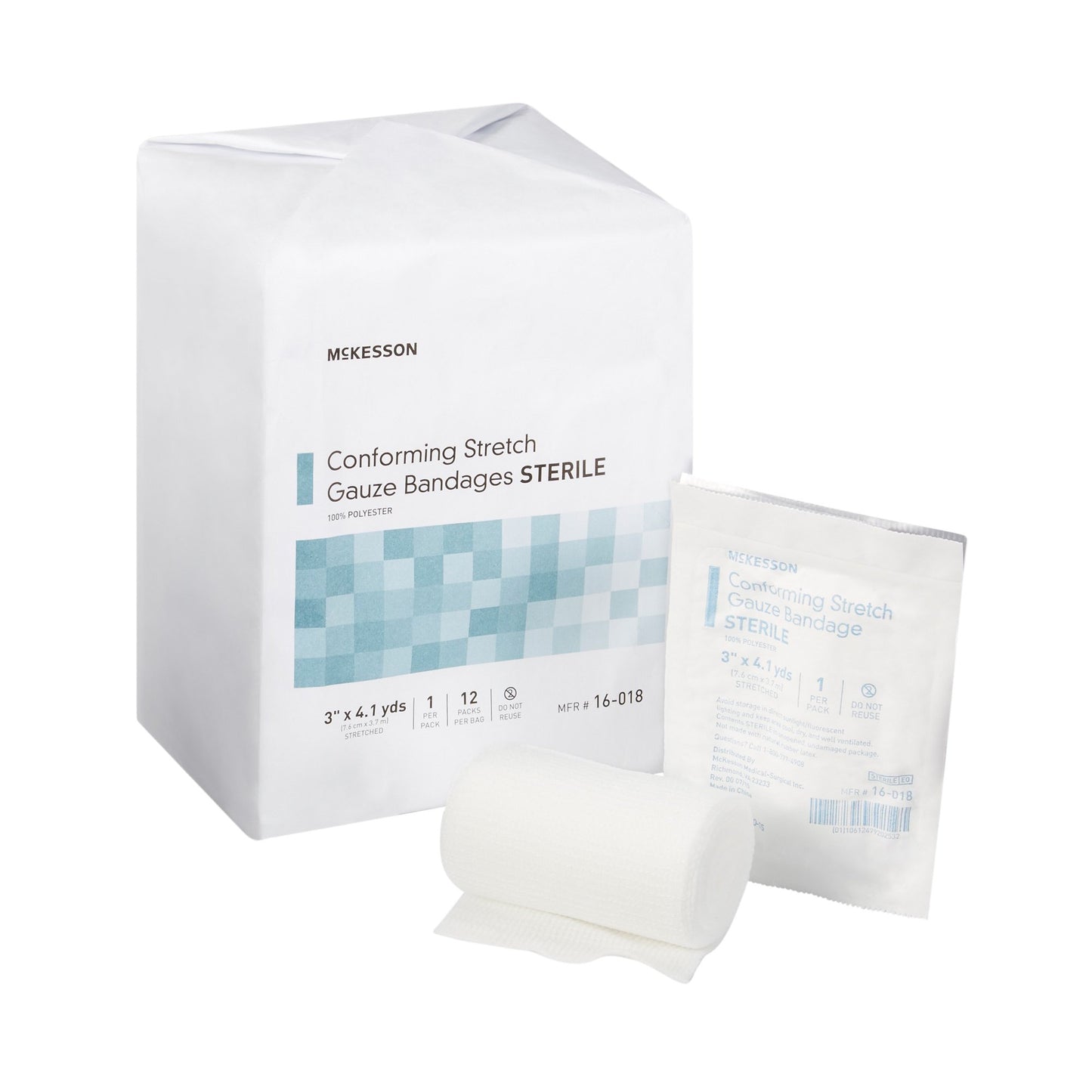 McKesson Conforming Bandage 3 Inch X 4-1/10 Yard Sterile 1 per Pack (999364_CS)
