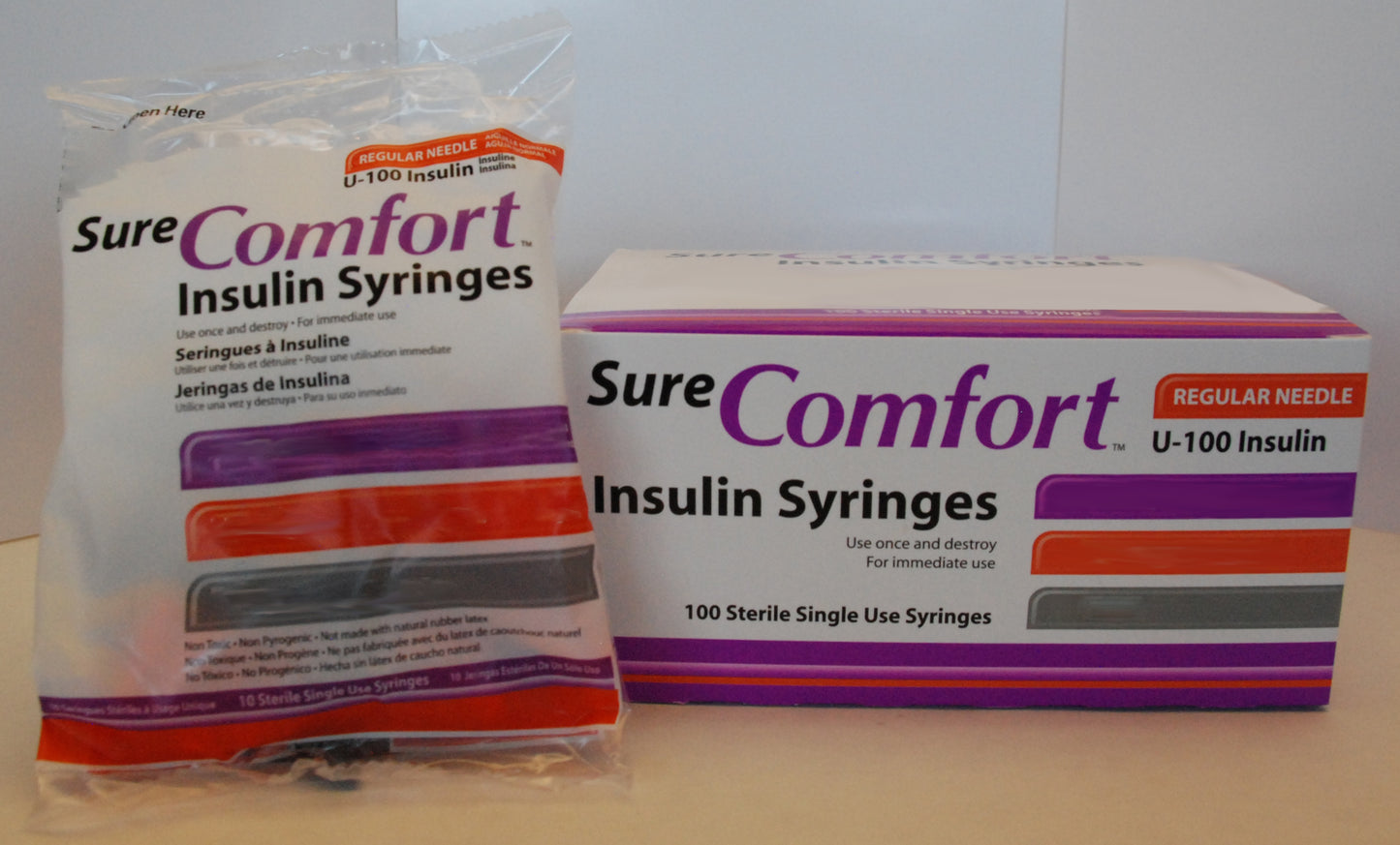 Surecomfort® Standard Insulin Syringe with Needle 0.5 mL 5/16 Inch 31 Gauge NonSafety Regular Wall (1124511_BX)