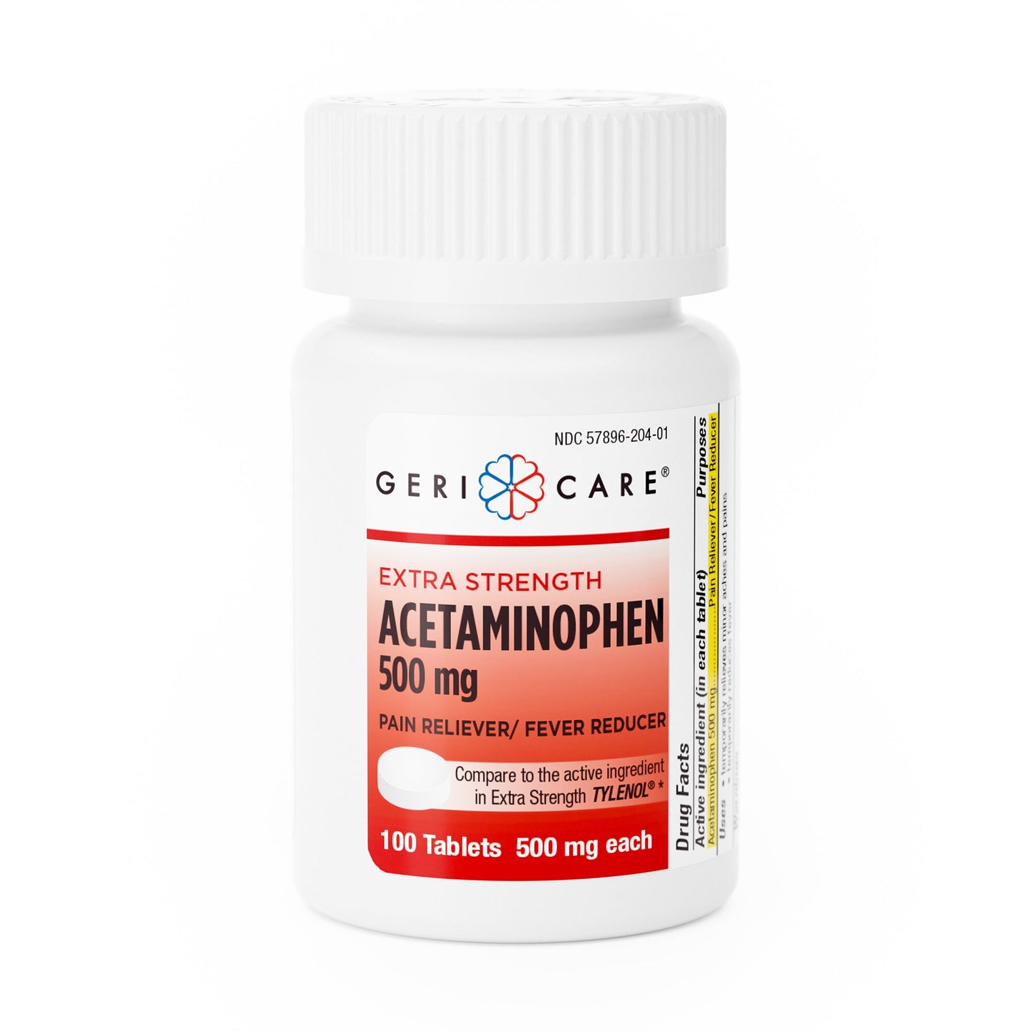 Geri-Care® Pain Relief 500 mg Strength Acetaminophen Tablet 100 per Bottle (555688_BT)