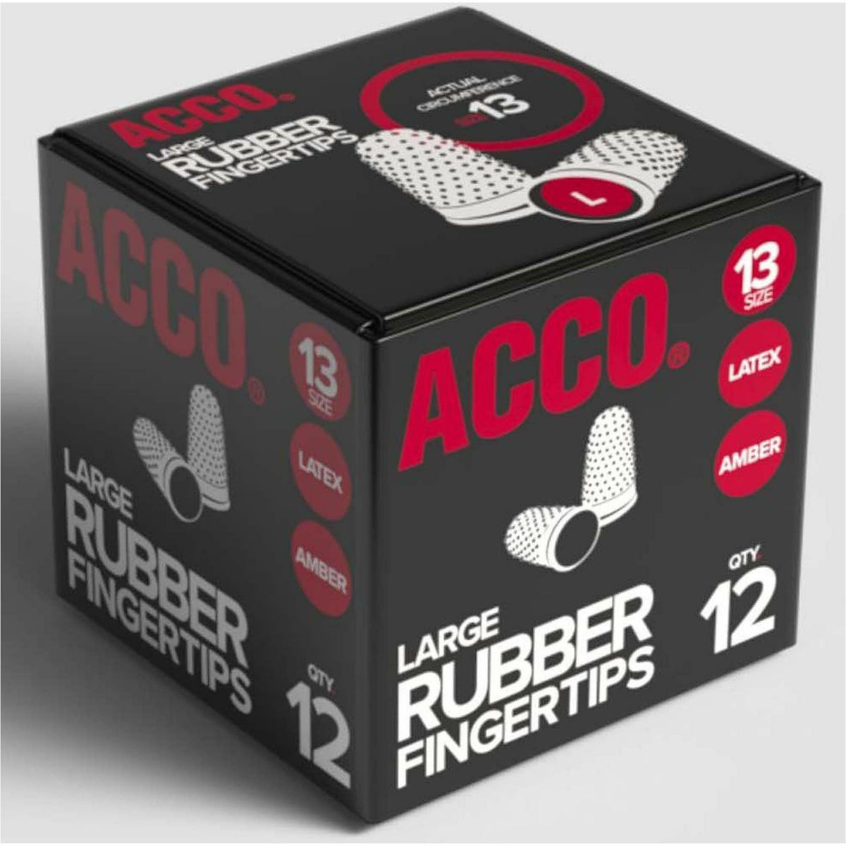 ACCO Rubber Finger Tips, 13 (Large), Amber, Dozen (ACC54033)