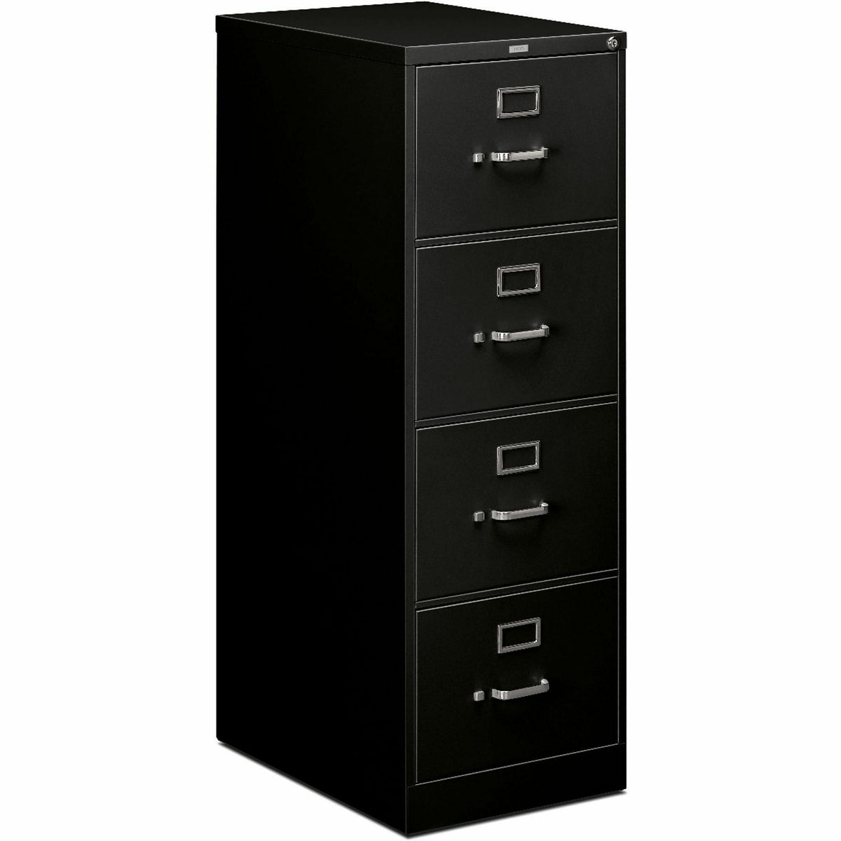 HON 510 Series Vertical File With Lock, 4-Drawer, 18.3" x 25" x 52", Black (HON514CPP)