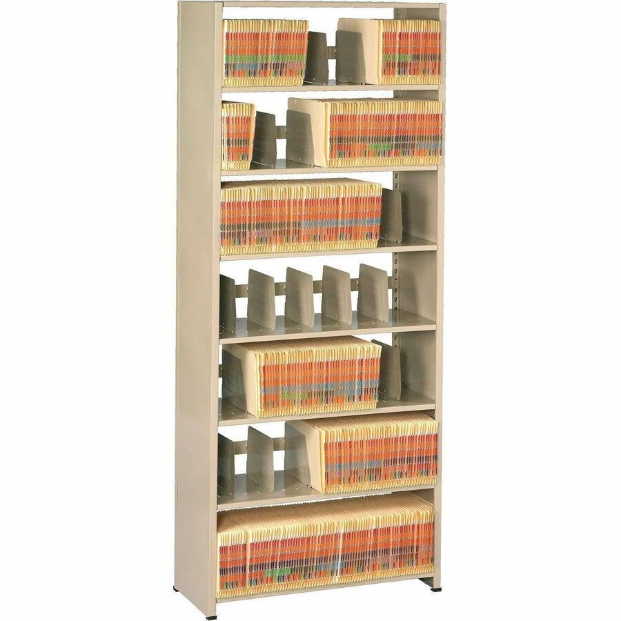 Tennsco Starter Shelf, 48" x 12" x 88", 7 x Shelf(ves), Letter, 400 lb Load Capacity, Sand (TNN128848PCSD)