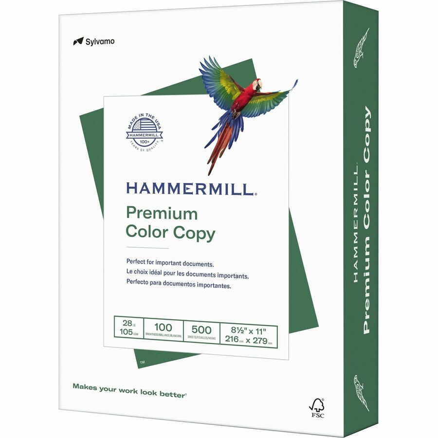 Hammermill Premium Color Copy Print Paper, 100 Bright, 28 lb Bond Weight, 8.5 x 11, Photo White, 500 Sheets/Ream, 8 Reams/Carton (HAM102467CT)
