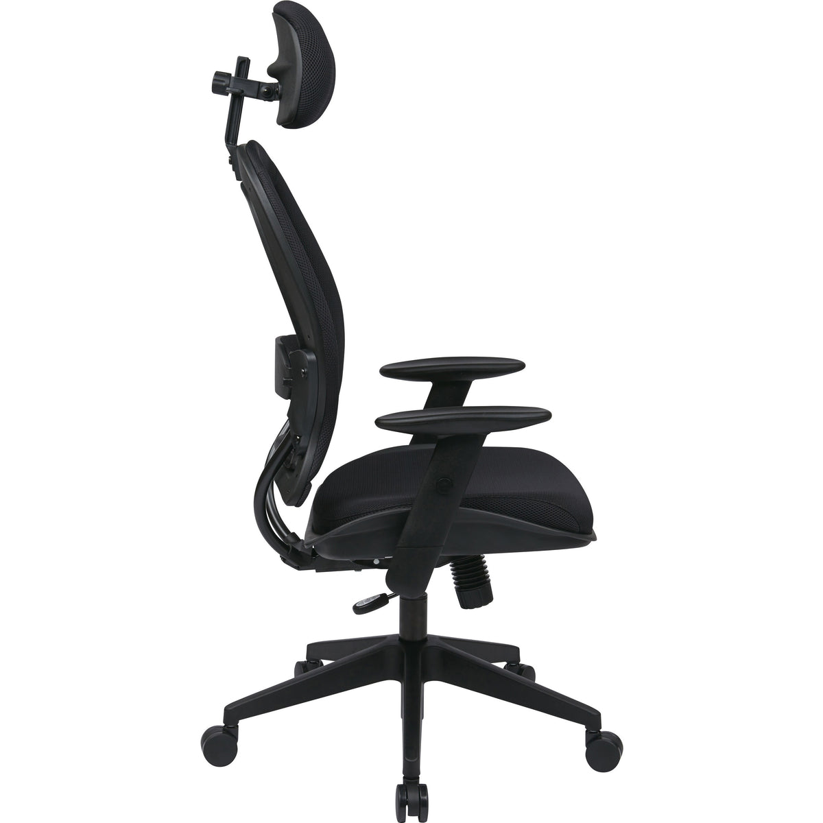 Office Star Professional Air Grid Chair with Adjustable Headrest, Mesh Seat Material, 5-star Base, Black (OSP55403)