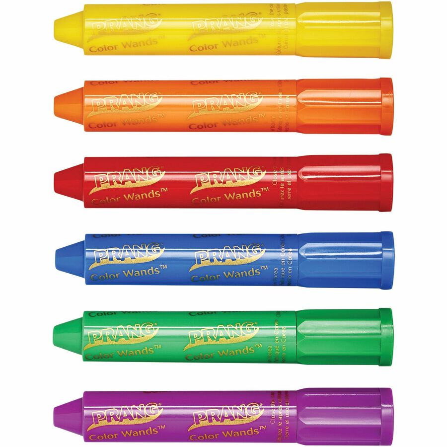 Prang Washable Color Wands, Red, Orange, Yellow, Green, Blue, Purple, 6/Set (DIX47878)