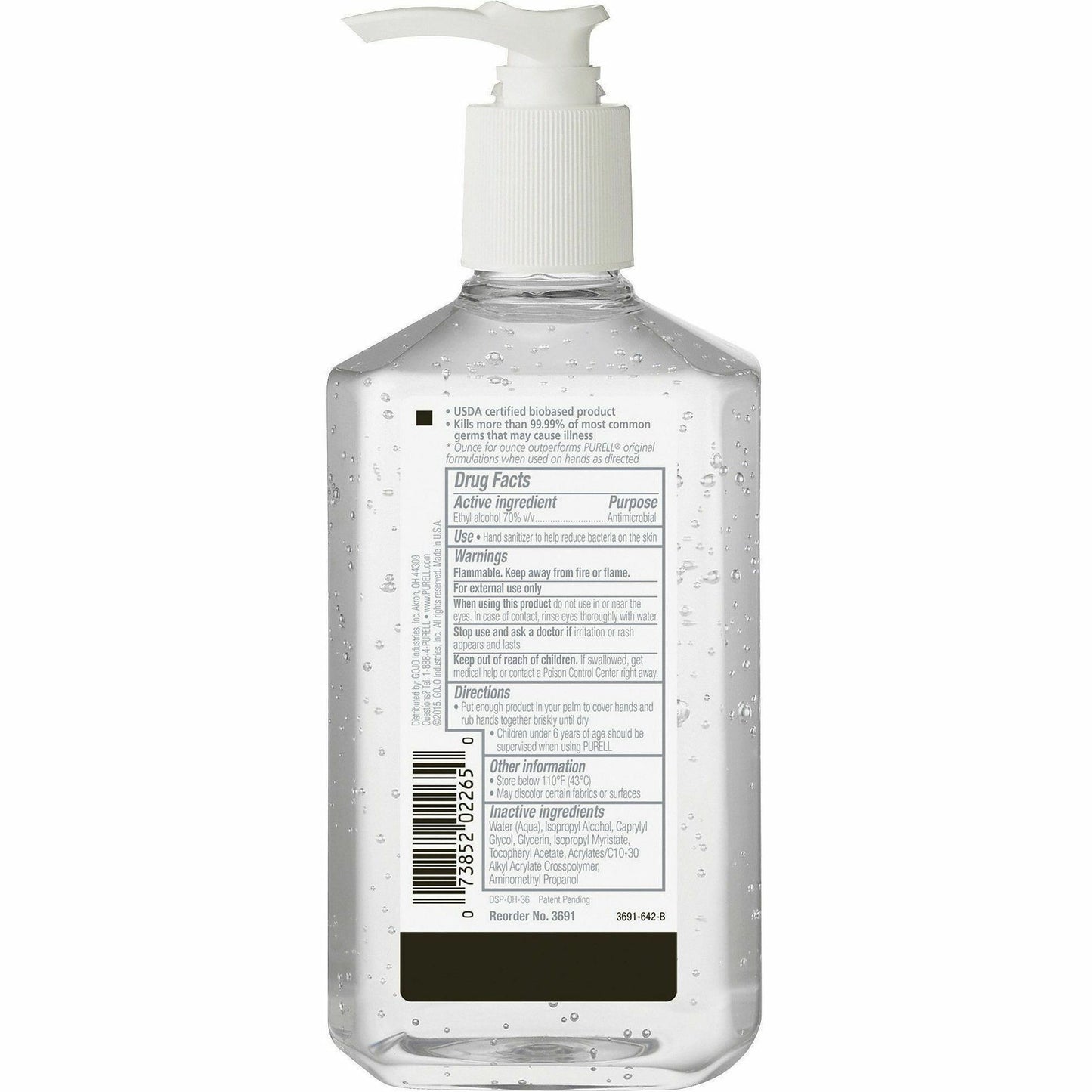 PURELL Hand Sanitizer Gel, Fragrance-free Scent, 12 fl oz, Pump Bottle Dispenser (GOJ369112)