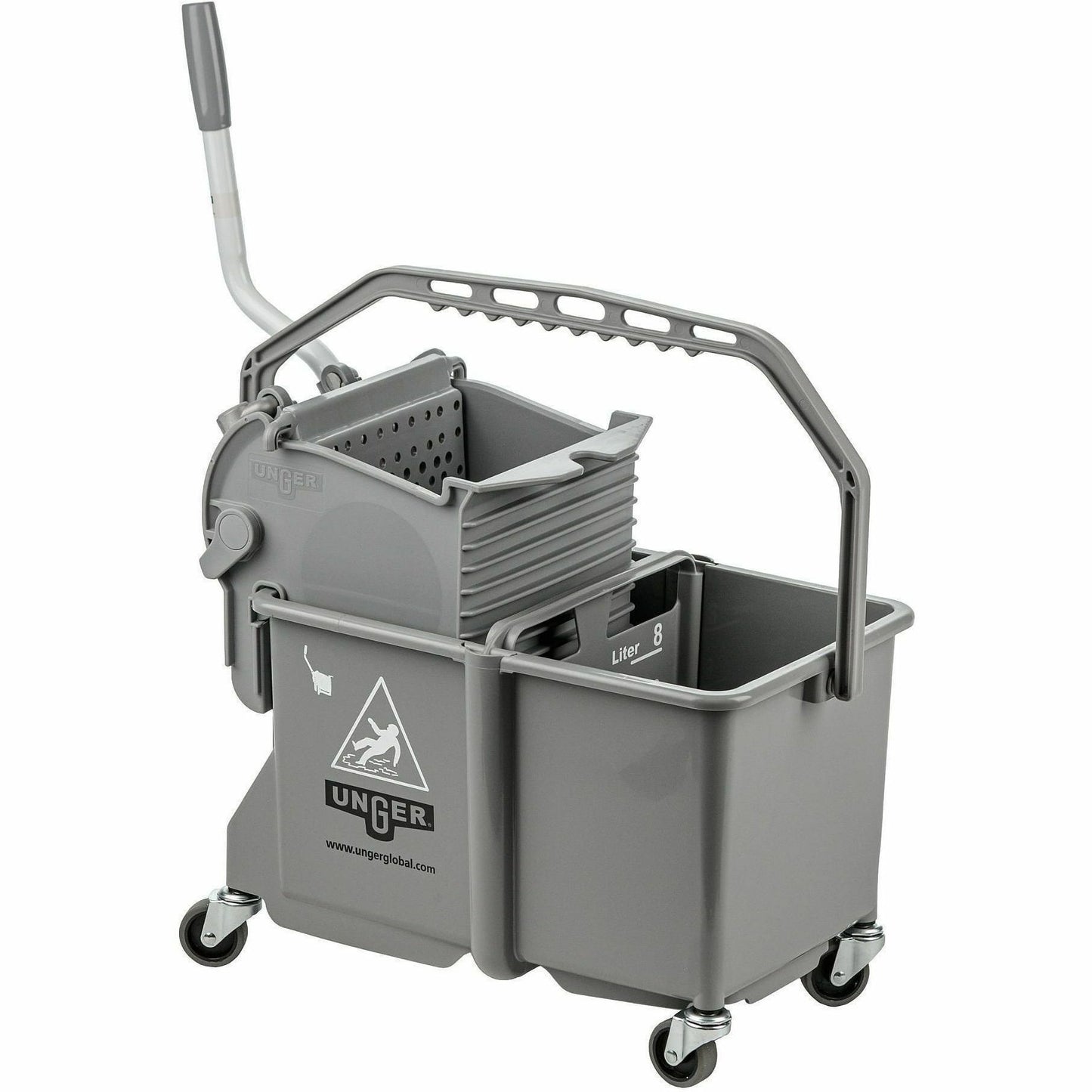 Unger Dual Compartment Mop Bucket, 4 gal, Gray (UNGCOMSG)