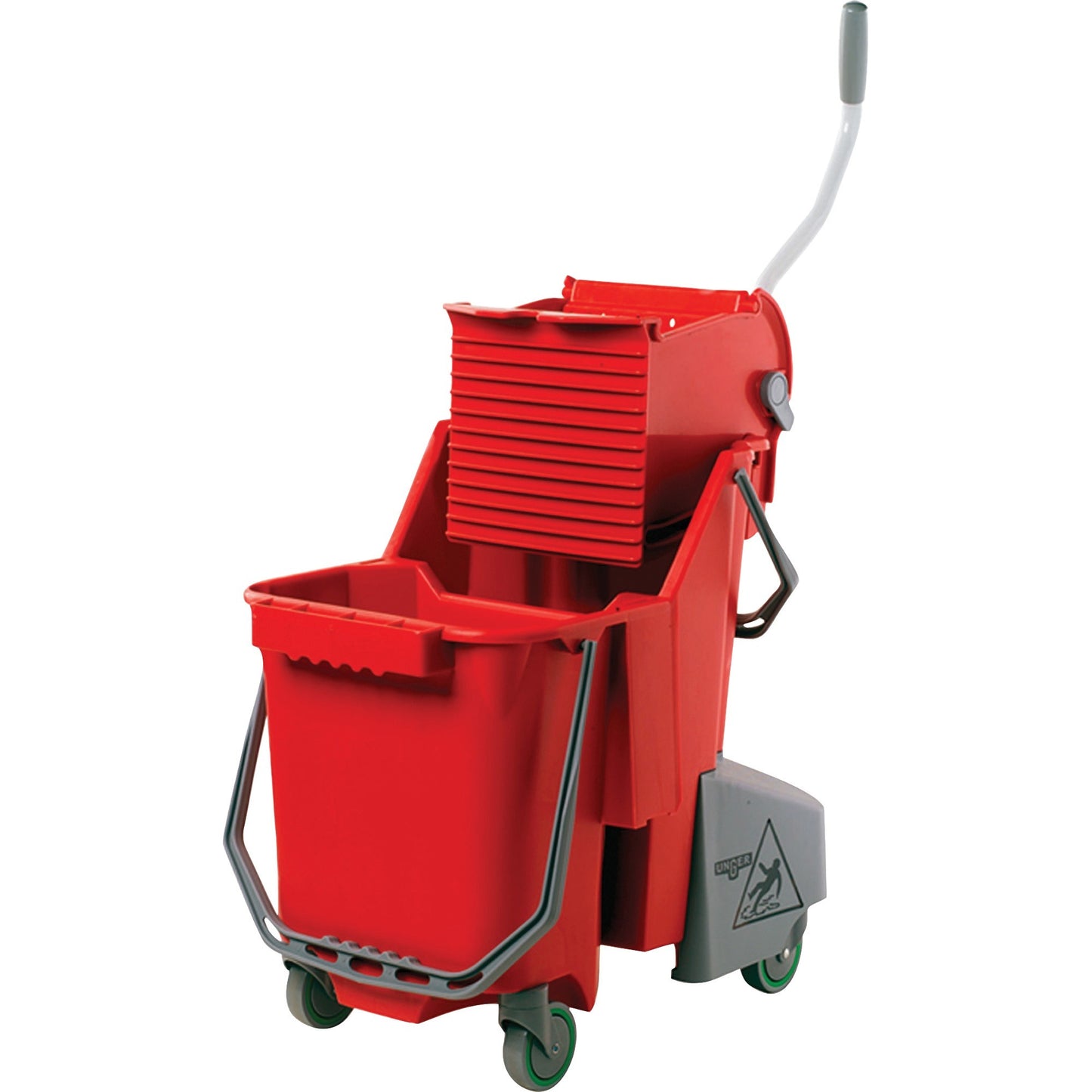 Unger 32 Qt Dual Compartment Mop Bucket, 7.93 gal, Handle, 40 ft x 31.7 ft x 40 ft, Red (UNGCOMBR)