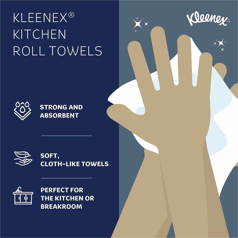 Kleenex Premier Kitchen Paper Towels, 1 Ply, 10.40" x 11", 70 Sheets/Roll, White, Paper, 1 Roll (KCC13964)