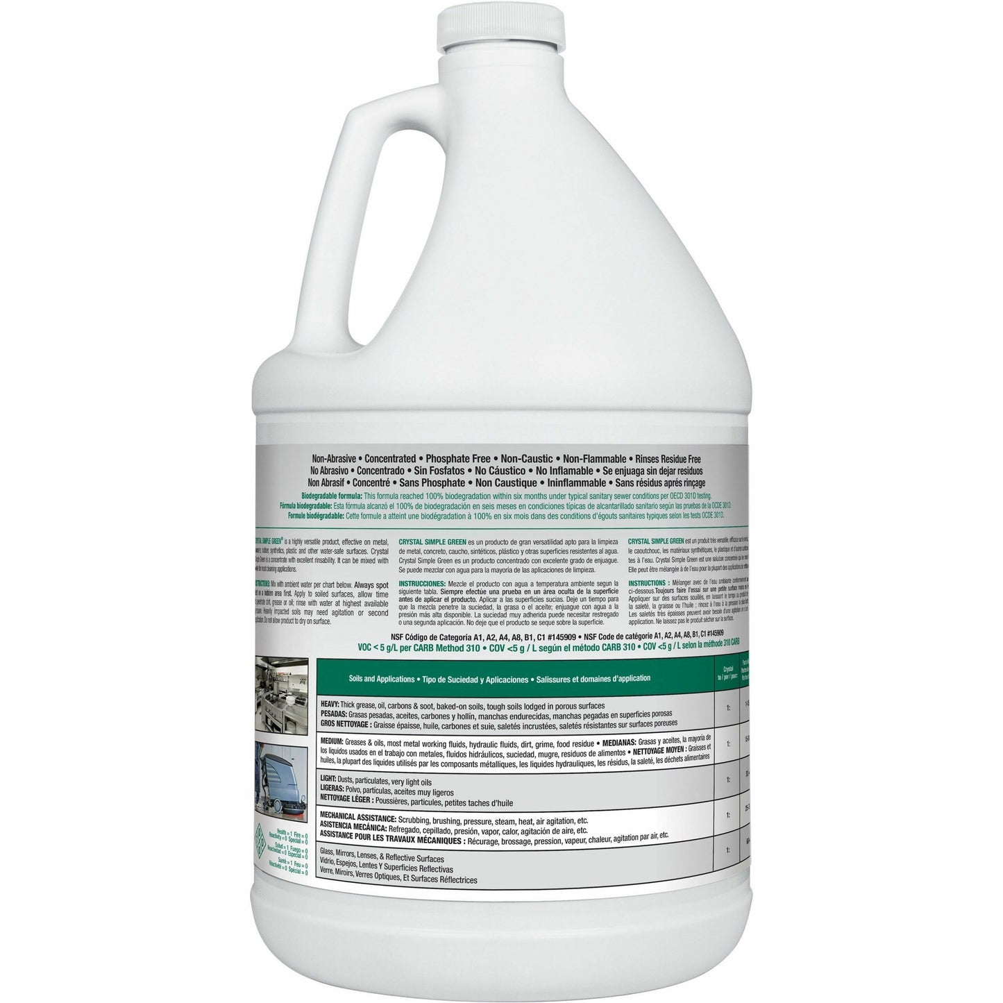 Simple Green Crystal Industrial Cleaner/Degreaser, 128 fl oz (4 quart) (SMP19128EA)