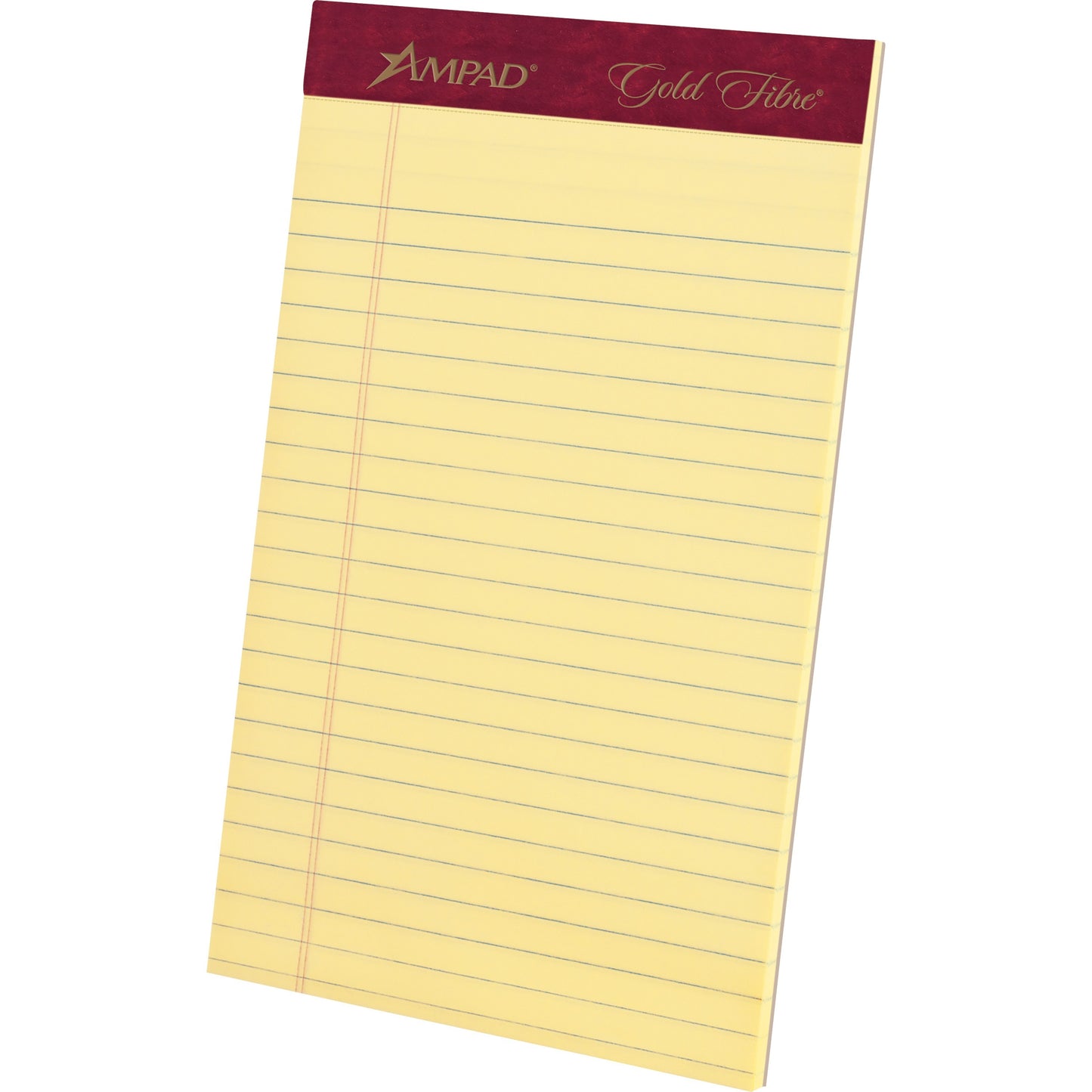 Ampad® Gold Fibre Writing Pads, Narrow Rule, 50 Canary-Yellow 5 x 8 Sheets, 4/Pack (TOP20029)