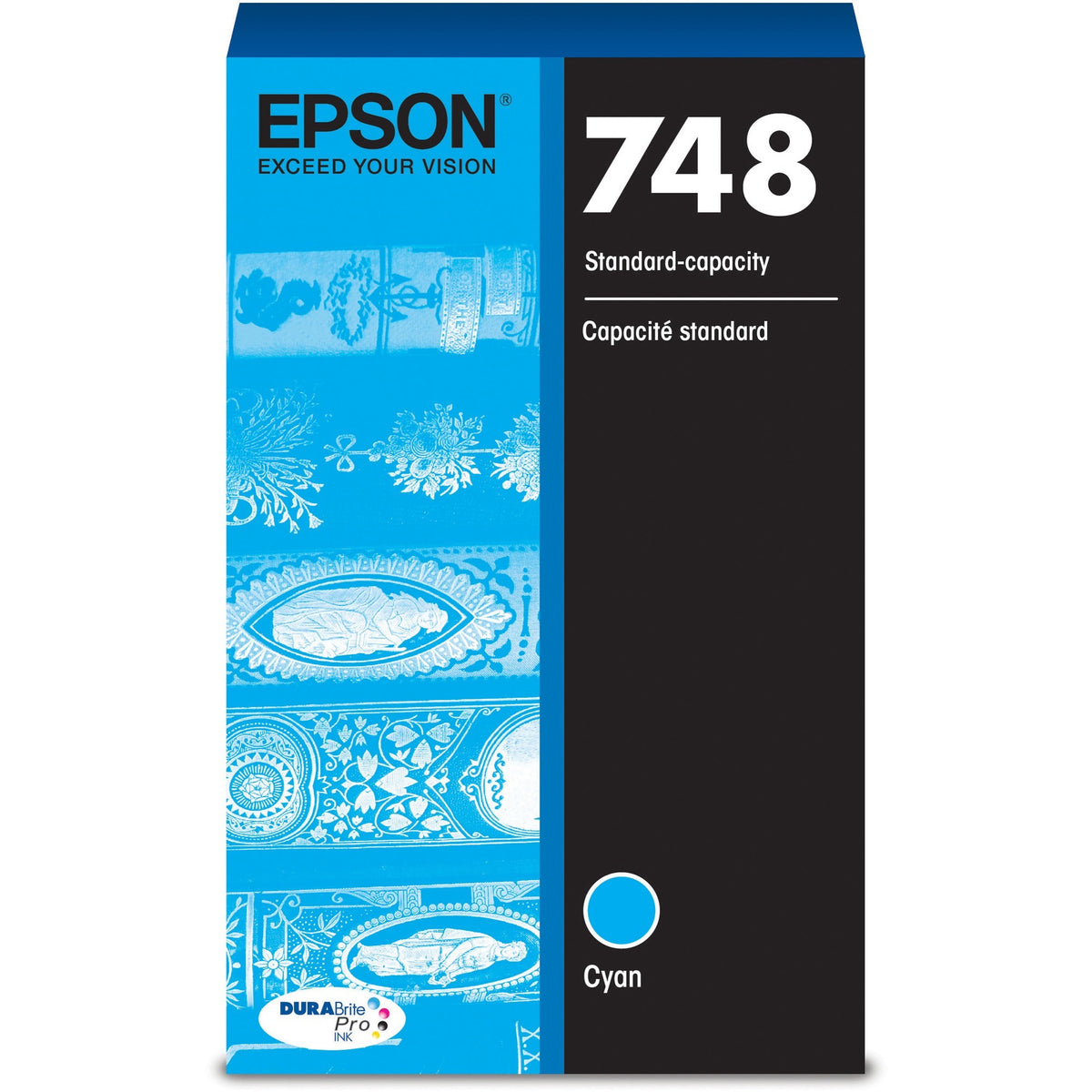 Epson DURABrite Pro 748 Original Standard Yield Inkjet Ink Cartridge, Cyan, 1500 Pages (EPST748220)