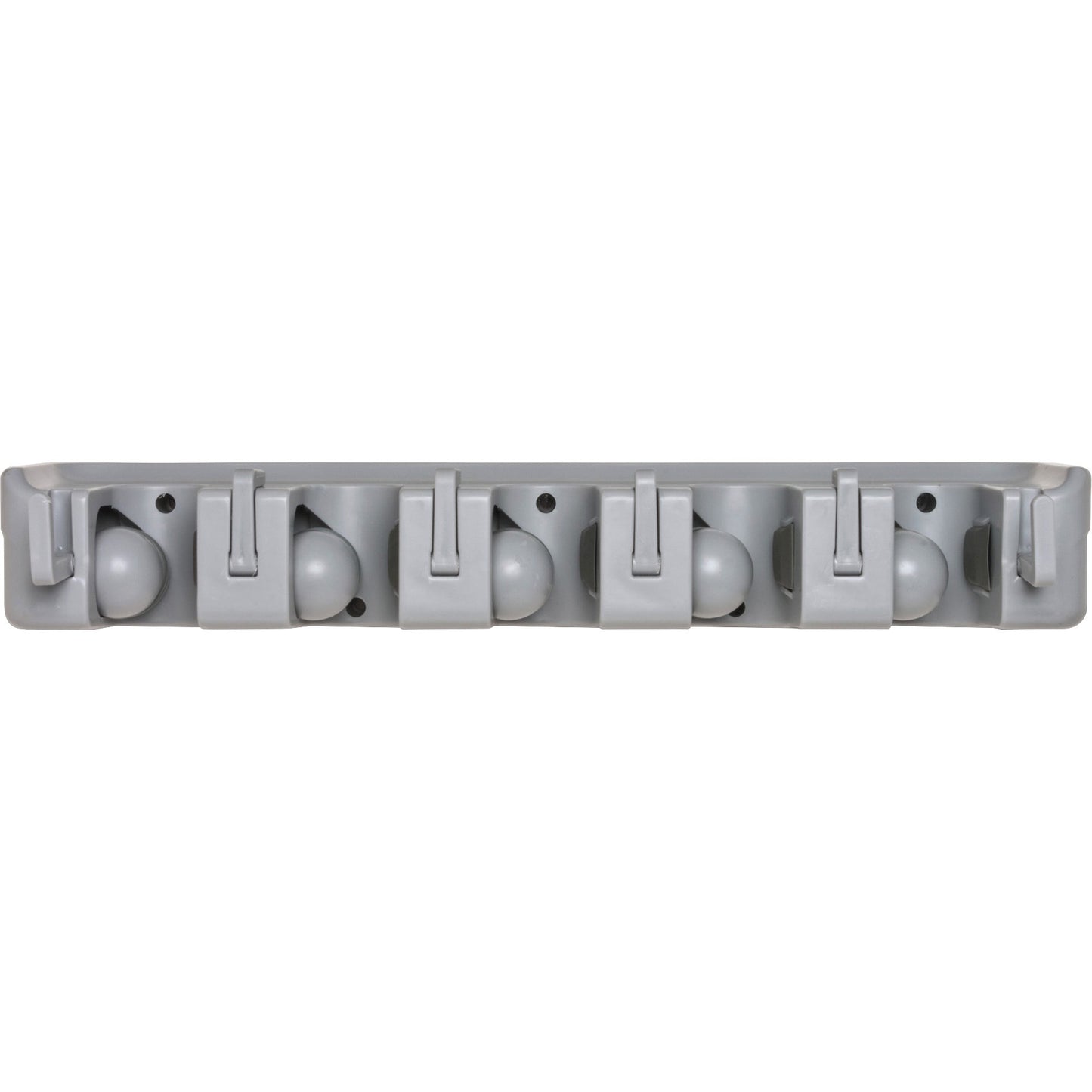 Genuine Joe Cleaning Tool Wall Organizer Rack, 5 x Broom, 3.75" x 16.50" x 2.75", Gray, 24/Carton (GJO12504CT)