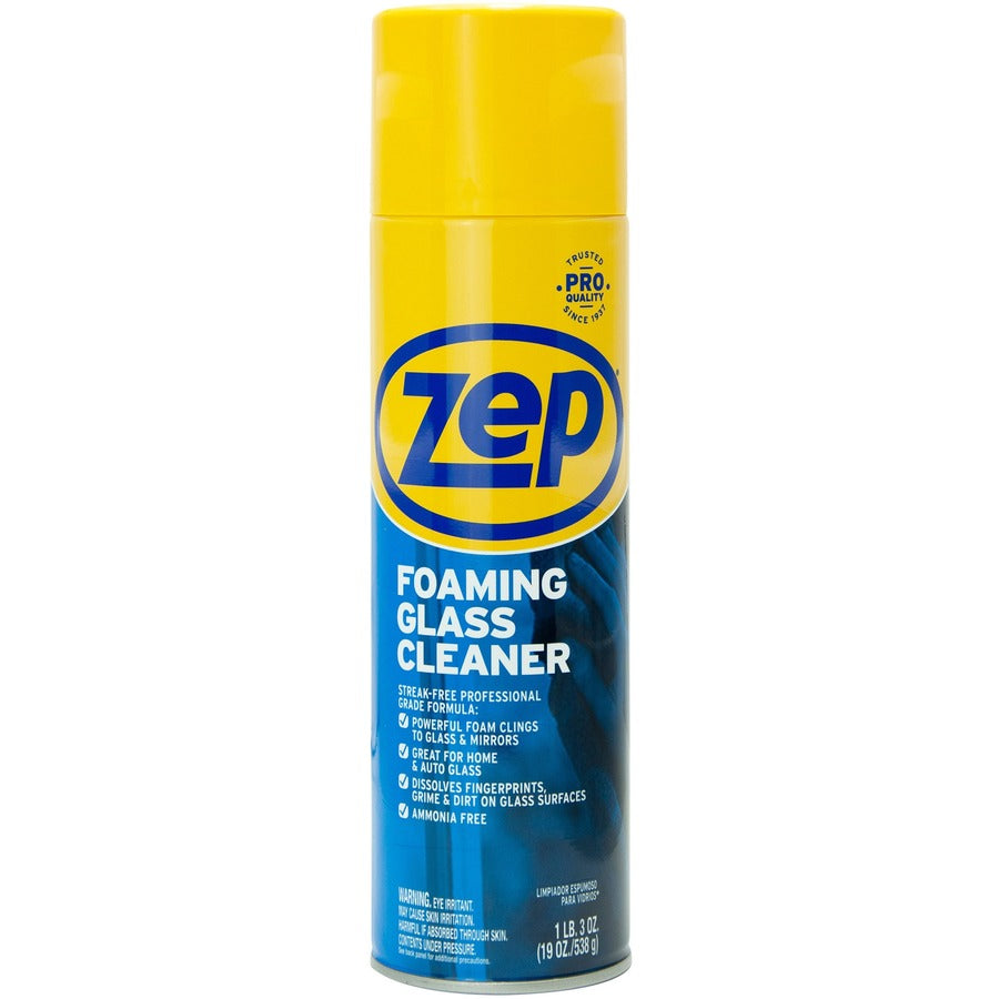 Zep Foaming Glass Cleaner, 19 oz, 12/Carton (ZPEZUFGC19CT)