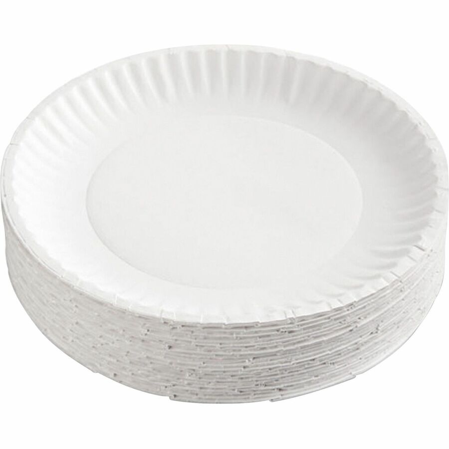 Gold Label 9" Dinnerware Paper Plates, 9", White, 100/Pack (AJMCP9GOEWHPK)