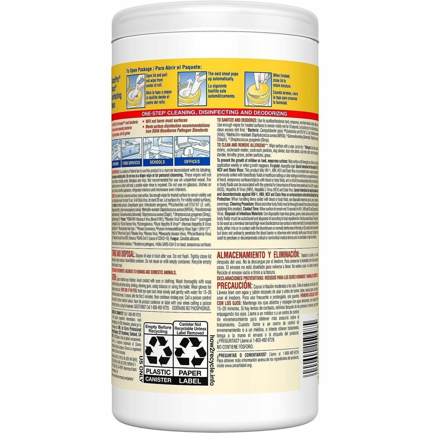 CloroxPro™ Disinfecting Wipes, Lemon Fresh Scen, 75/Tub, 240 Tubs/Bundle (CLO15948BD)