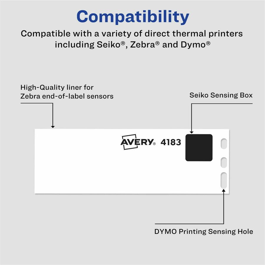 Avery Direct Thermal Roll Labels, 3 1/2" x 1 1/8", 350/Sheet, 2 Total Sheets, 700/Box (AVE04183)