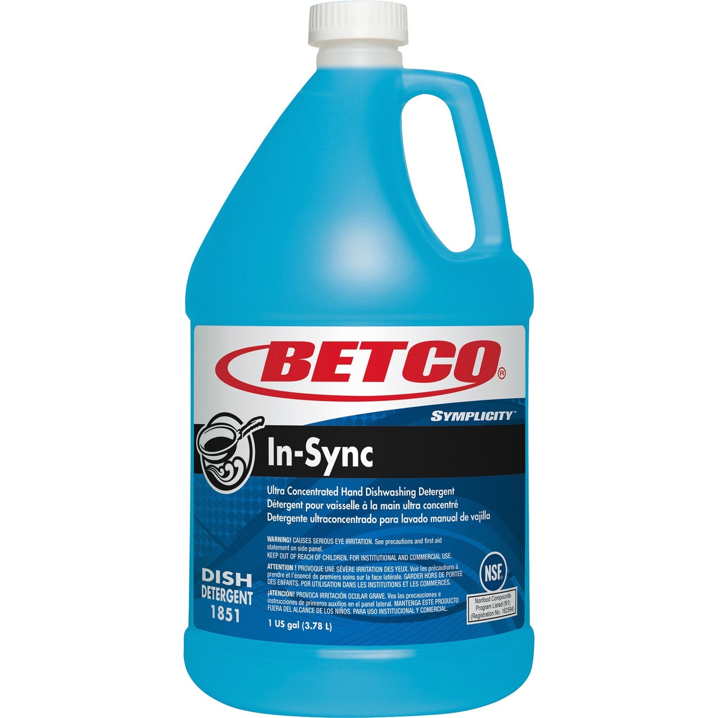Betco Simplicity In-Sync Dishwashing Liquid, Concentrate, 128 fl oz, Fresh Ozonic Scent (BET18510400)