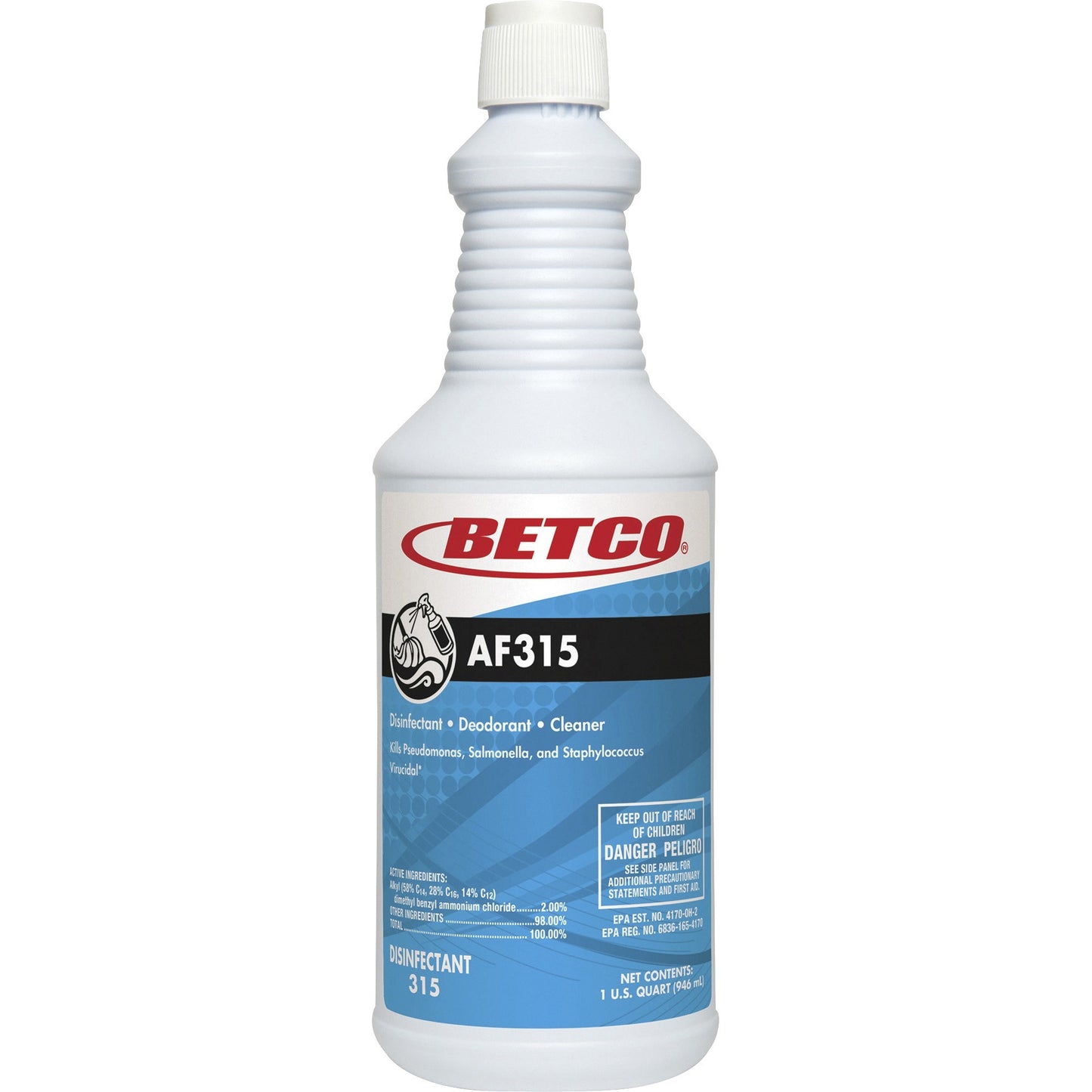 Betco AF315 Disinfectant Cleaner, Concentrate, 32 fl oz, Citrus Floral Scent (BET3151200)