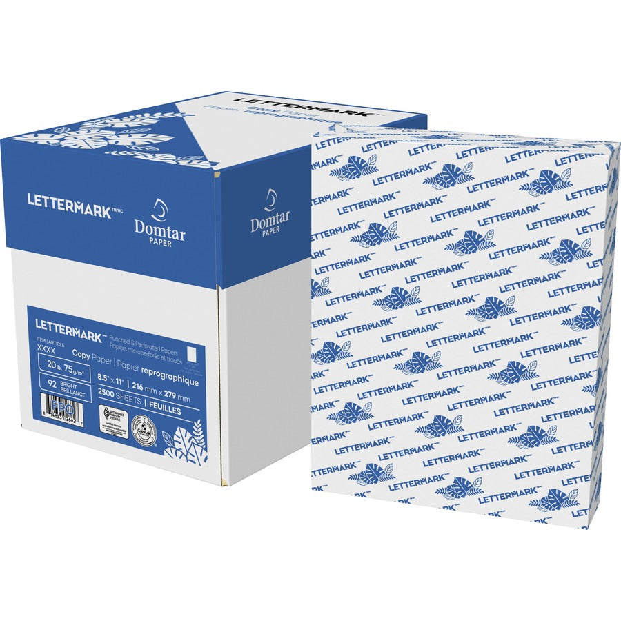 Lettermark Punched & Perforated Papers with Perforations 3-2/3" from the Bottom, 8 1/2" x 11", 500/Ream, 5/Carton (DMR8821CT)