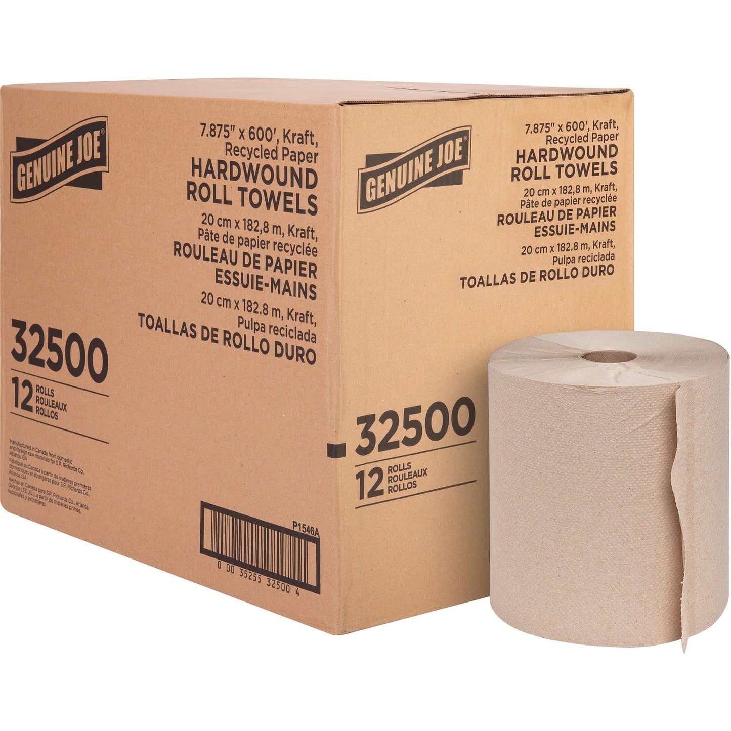 genuine-joe-embossed-hardwound-roll-towels-7-88-x-600-ft-brown-absorbent-for-restroom-12-carton-num-gjo32500_1