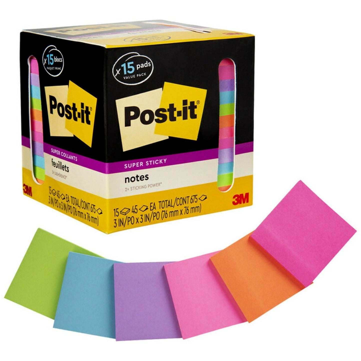 post-it-super-sticky-notes-pad-15-3-x-3-square-45-sheets-per-pad-assorted-bright-adhesive-num-mmm65415sscp_1