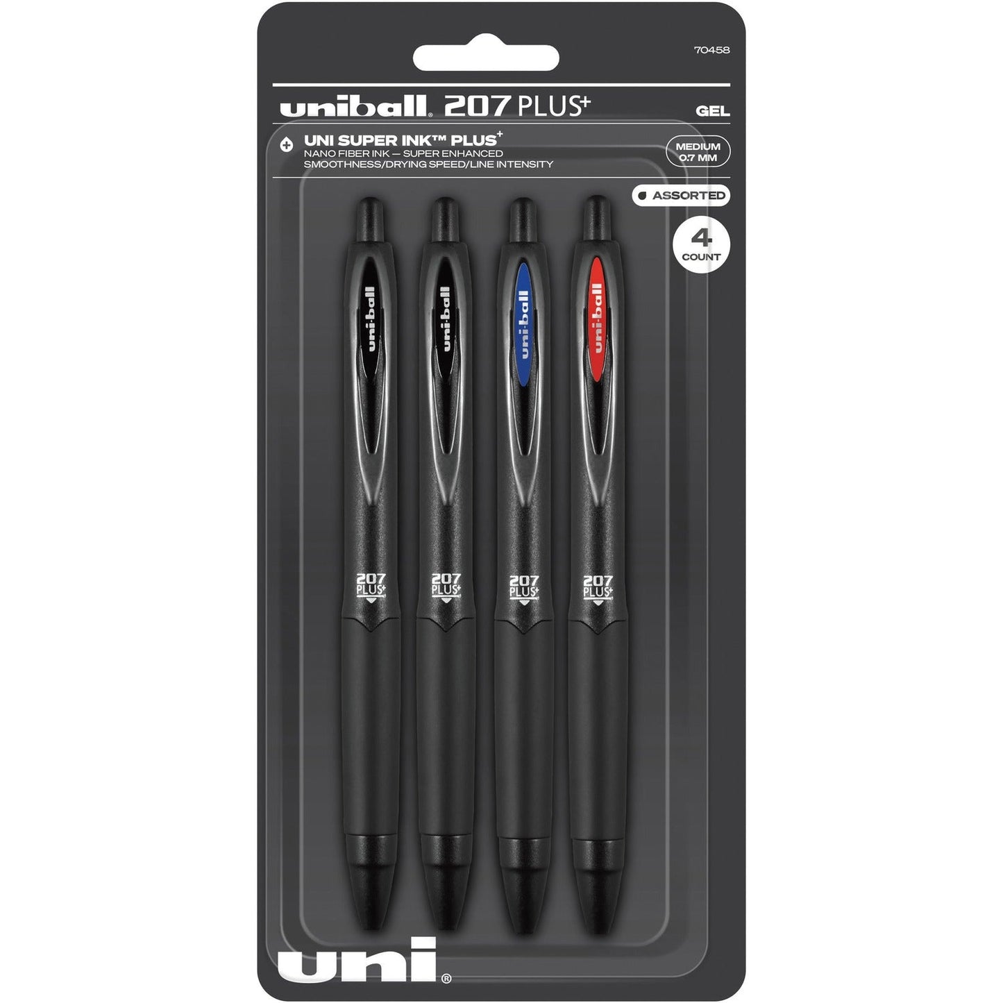 uni-ball-207-plus-gel-pen-medium-pen-point-0-7-mm-pen-point-size-black-metal-barrel-4-pack-num-ubc70458_1