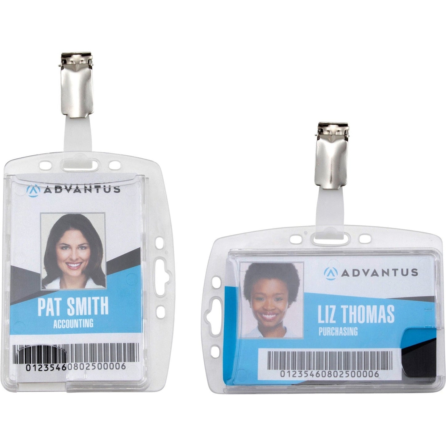 advantus-plastic-id-card-holders-horizontal-vertical-plastic-25-pack-clear-rotating-clip-num-avt76130_1