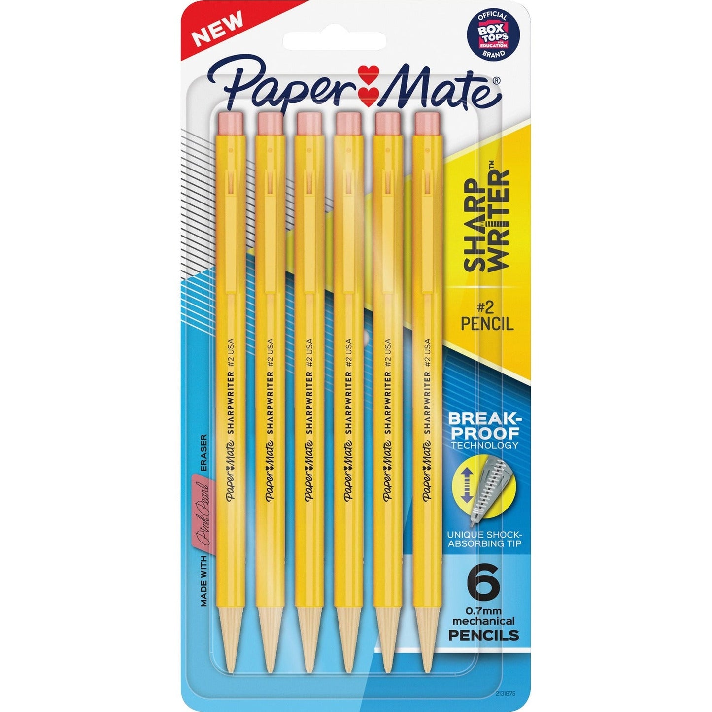 papermate-sharpwriter-mechanical-pencils-hb-2-lead-0-7-mm-lead-diameter-black-lead-yellow-barrel-5-pack-num-pap2131975_1
