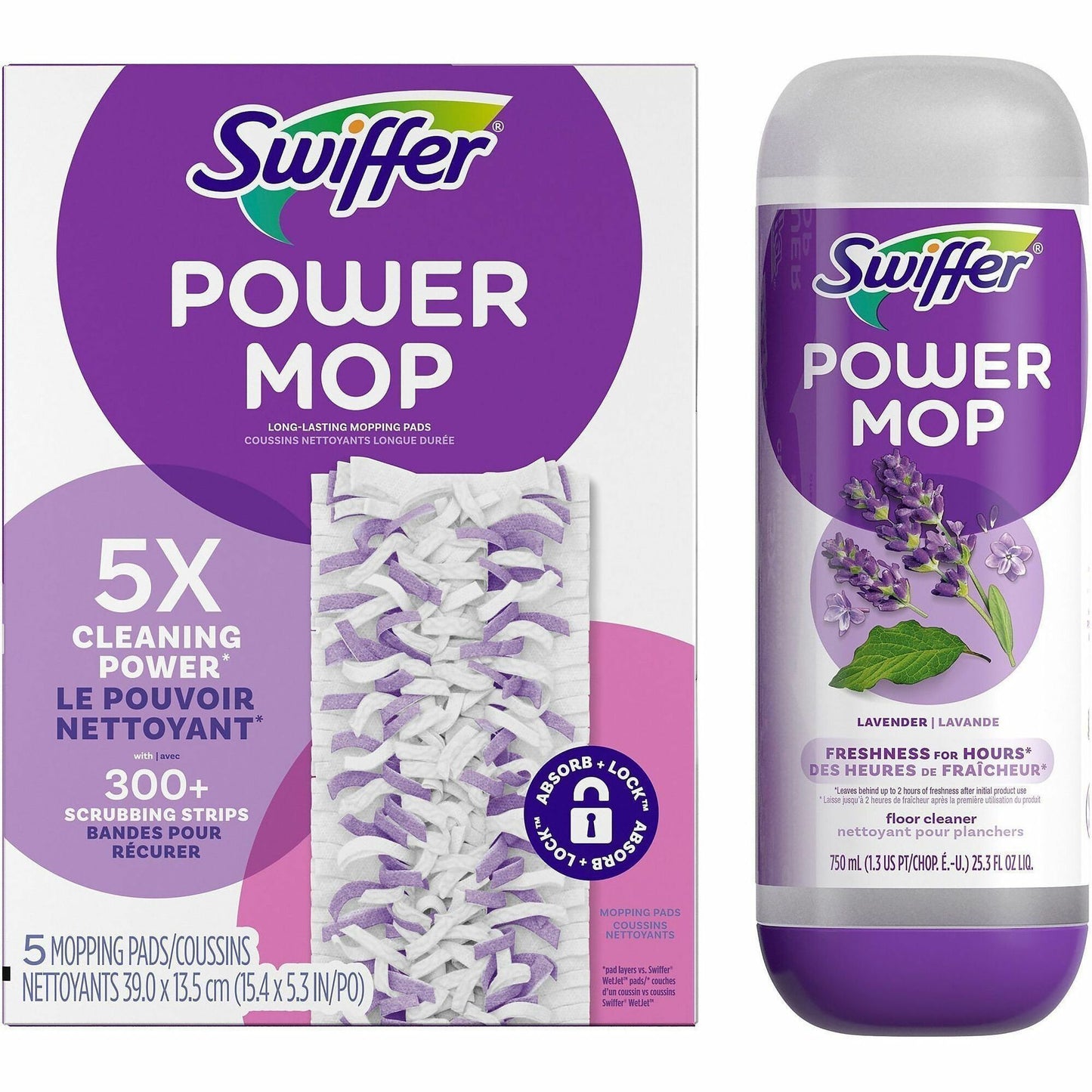 Swiffer PowerMop Refill Pack, Purple, 1 Kit (PGC09117KT)
