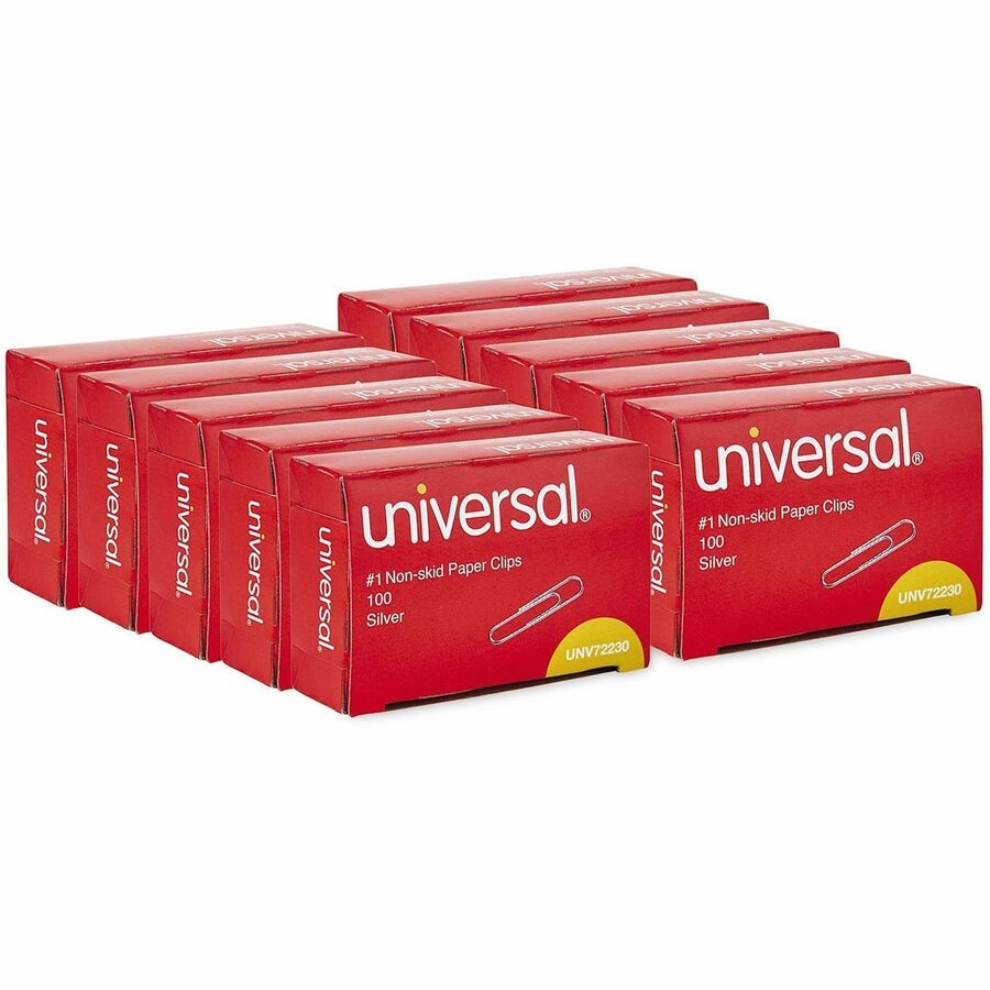 Universal Paper Clip, No. 1, 1.3", 100 Clips/Box, 1000/Pack (UNV72230)
