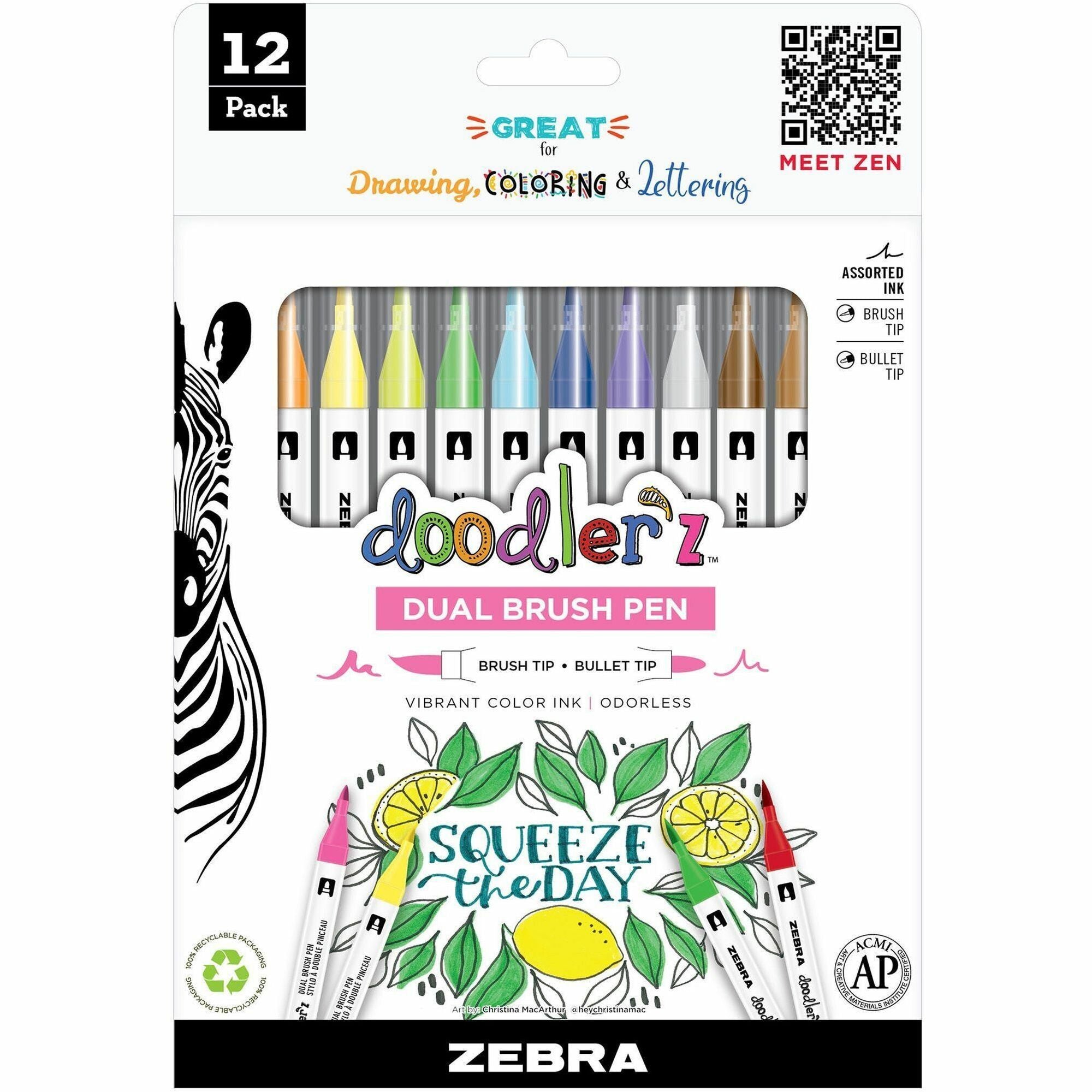 zebra-pen-doodlerz-dual-brush-pen-bullet-brush-pen-point-assorted-ink-water-based-12-pack-zeb61002_1