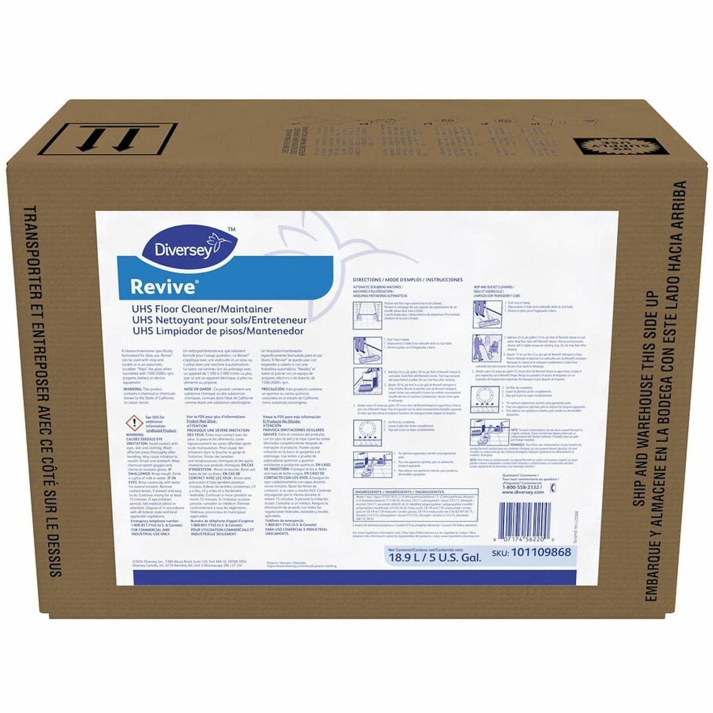 Diversey Floor Cleaner/Maintainer, 640 fl oz, Sweet Scent (DVO101109868)
