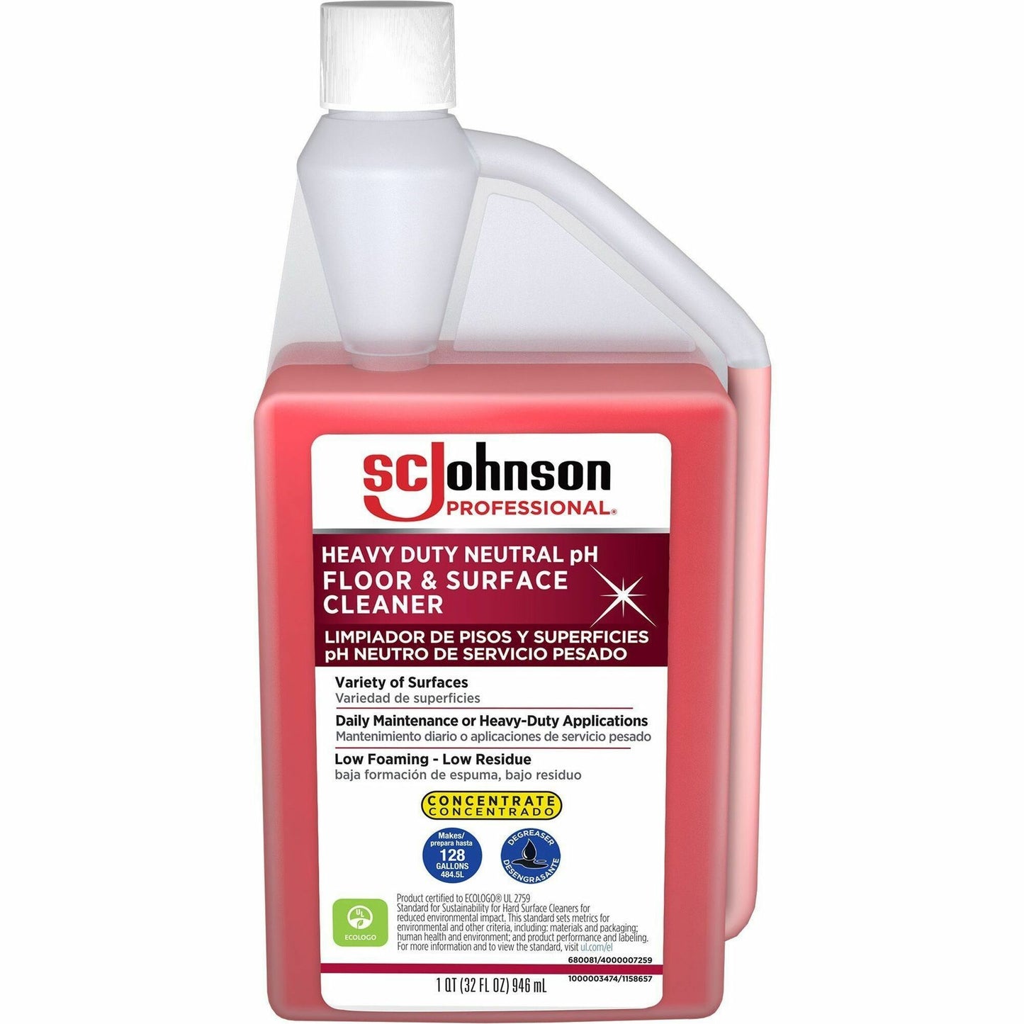 SC Johnson Heavy-Duty pH Floor & Surface Cleaner, Concentrate, 32 fl oz, 6/Carton (SJN680081CT)