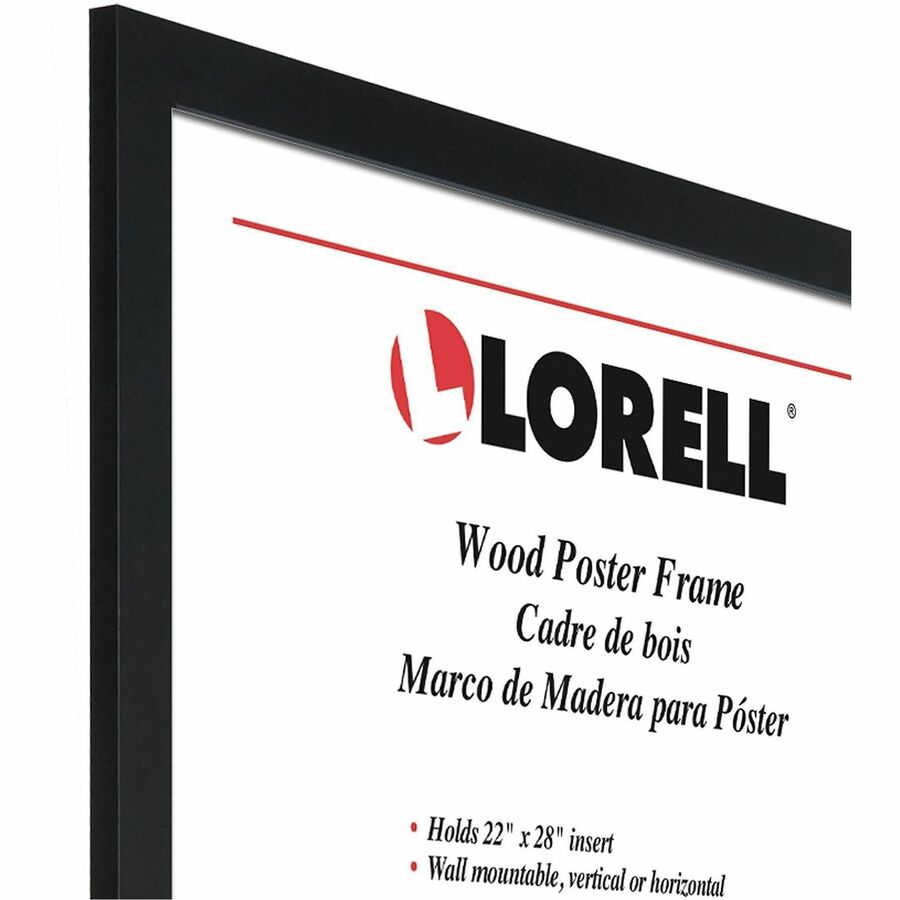 Lorell Solid Wood Poster Frame, 22" x 28", Black (LLR49422)