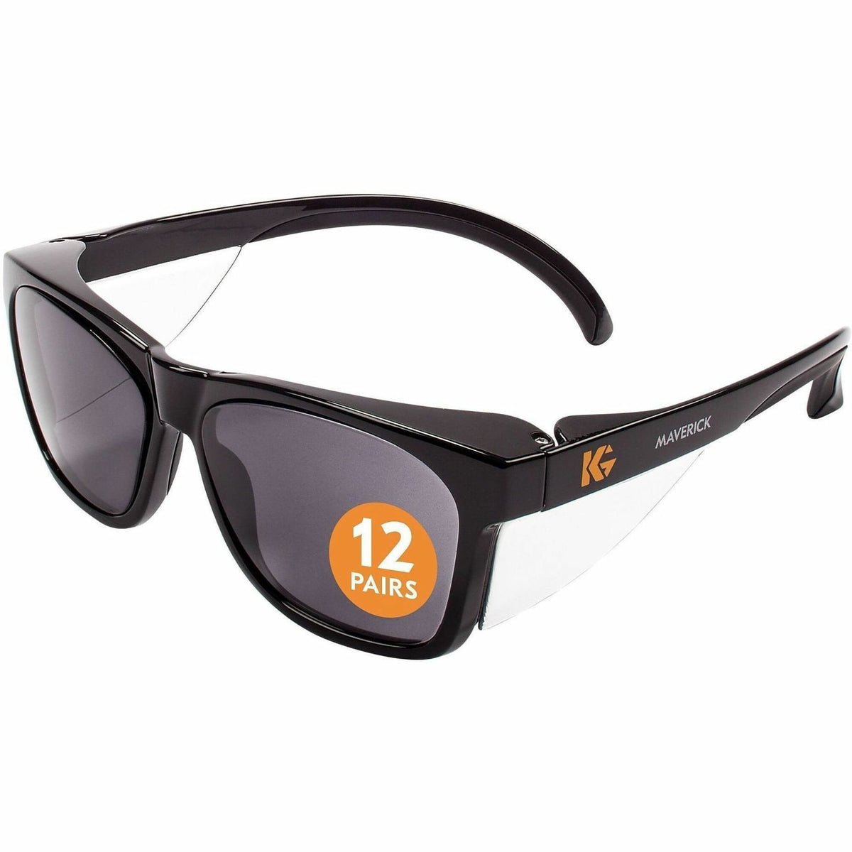 Ansell Maverick Safety Glasses, Black Full Frame, Smoke Dual Lens, 12/Box (ANS49311EA)