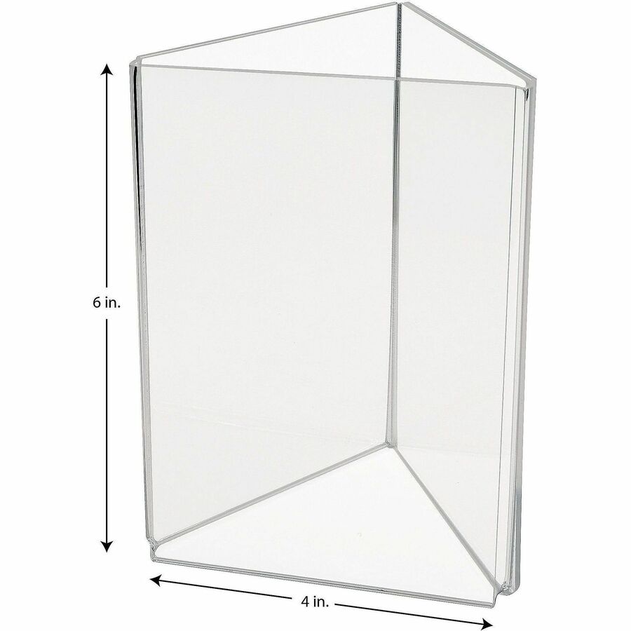 Deflecto 3-Sided Sign/Menu Holder, Support 4" x 6" Media, Clear, Plastic, Polystyrene (DEF4444)