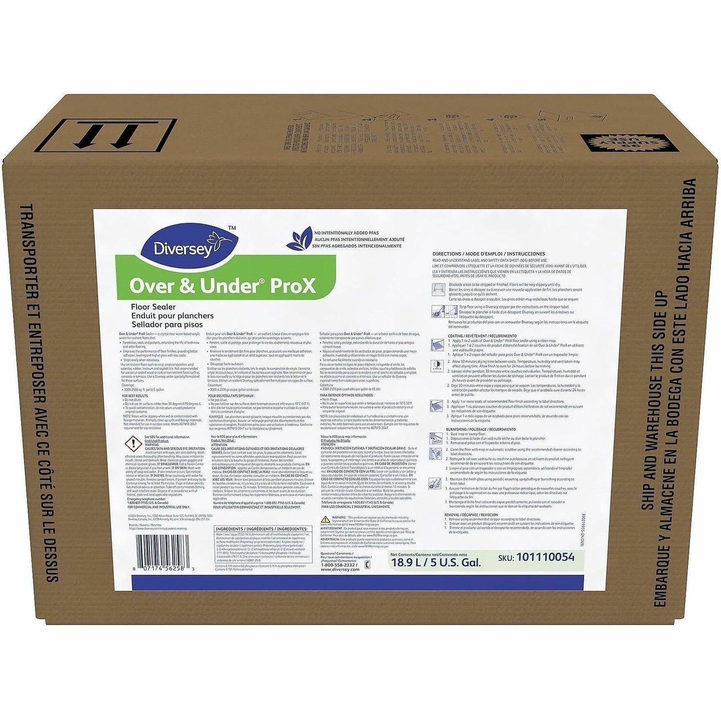 Diversey Over & Under ProX Floor Sealer, 640 fl oz, Ammonia Scent (DVO101110054)