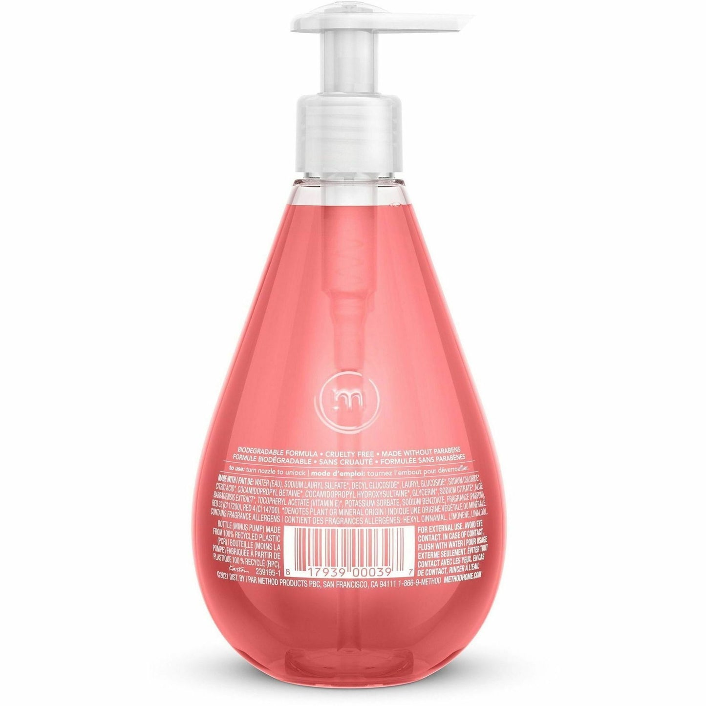 Method Gel Hand Wash, Pink Grapefruit Scent, 12 fl oz (MTH327750EA)