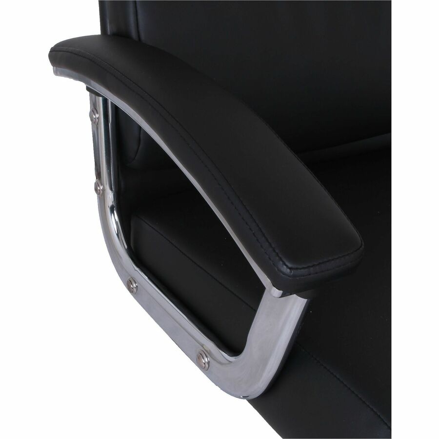 Lorell Vuelo Modern Mid-Back Bonded-Leather Office Chair, Black (LLR20028)