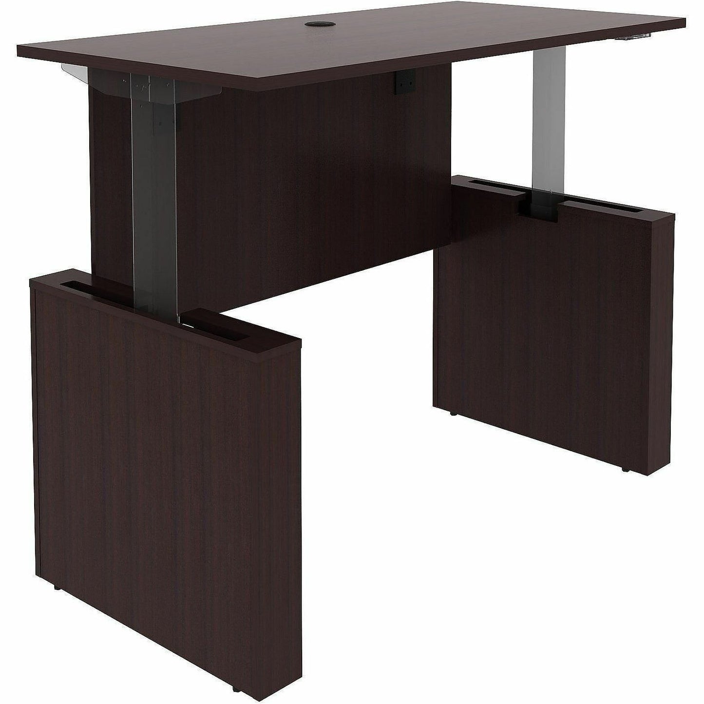 Lorell Essentials 60" Sit-to-Stand Desk Shell, 49" Height x 60" Width x 29" Depth, 1" Thickness Top, Espresso (LLR69641)