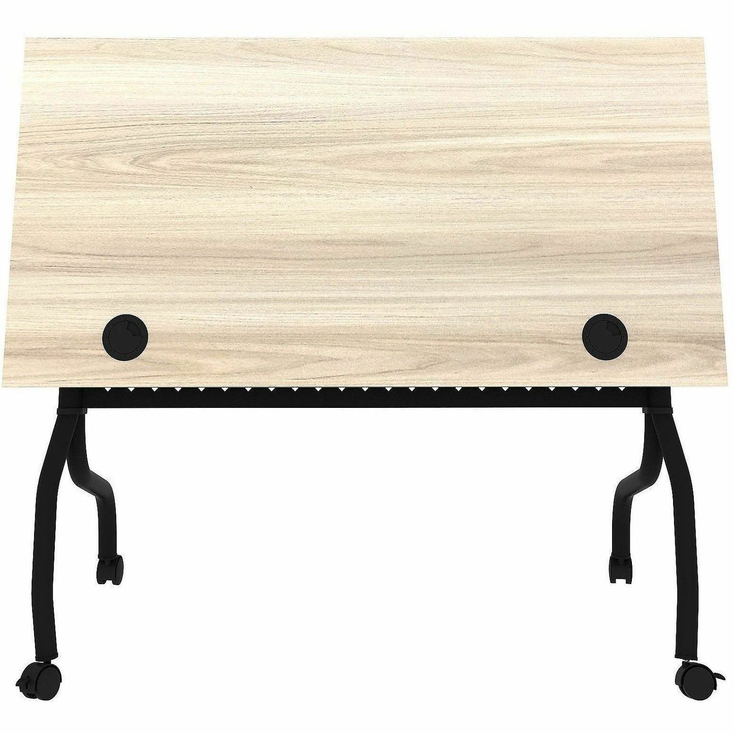 Lorell 48" x 23.6" Modern Elm/Black Flip-Up Training Table (LLR66377)