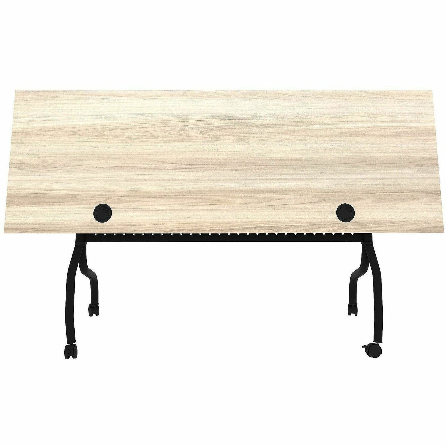 Lorell 72" x 23.6" Modern Elm/Black Flip-Up Training Table (LLR66375)