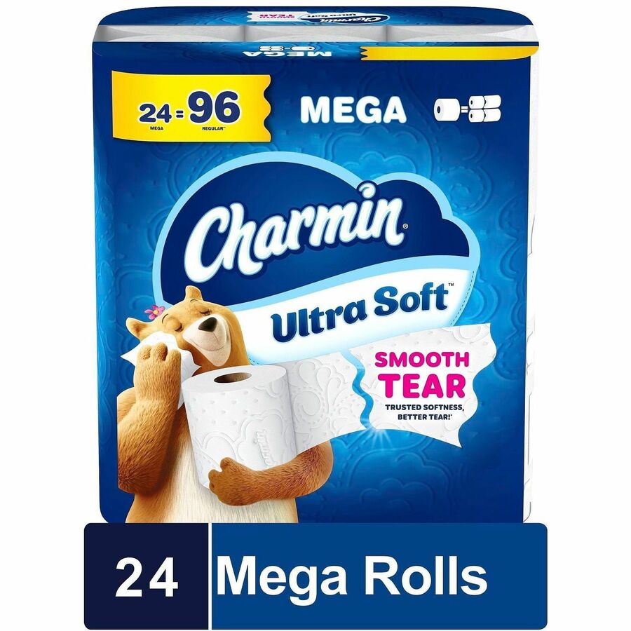 Charmin Ultra Soft Mega Roll, 2 Ply, Mega, White, Paper, 24/Pack (PGC19268)